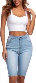 img 4 attached to Women'S High Waisted Ripped Hole Distressed Denim Shorts