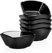 6-piece black porcelain ramekin set for creme brulee, soup, dipping, pudding and appetizers - 8 oz ceramic bowls logo