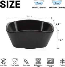 img 3 attached to 6-Piece Black Porcelain Ramekin Set For Creme Brulee, Soup, Dipping, Pudding And Appetizers - 8 Oz Ceramic Bowls