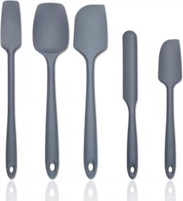 img 4 attached to Silicone Spatula Set (Set Of 5) - Kitchen Spatulas Silicone Heat Resistant Rubber Spatula Set With Strong Stainless Steel Core Inside And Food Grade Silicone For Cooking, Baking, And Mixing