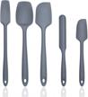 silicone spatula set (set of 5) - kitchen spatulas silicone heat resistant rubber spatula set with strong stainless steel core inside and food grade silicone for cooking, baking, and mixing logo