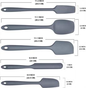 img 3 attached to Silicone Spatula Set (Set Of 5) - Kitchen Spatulas Silicone Heat Resistant Rubber Spatula Set With Strong Stainless Steel Core Inside And Food Grade Silicone For Cooking, Baking, And Mixing
