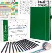 dotted journal kit, feela dot grid journal hardcover planner notebook set for beginners women girls note taking with journaling supplies stencils stickers pens accessories, a5, 224 pages, green logo
