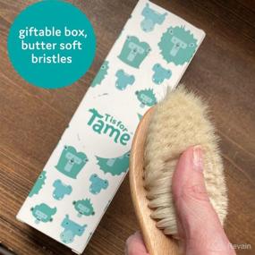 img 1 attached to 👶 Tame Baby & Toddler Premium Wooden Hair Brush with Naturally Soft Bristles - Prevents Cradle Cap - Ideal Registry Gift