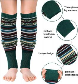 img 2 attached to Zmart Leg Warmers For Women Leg Warmers For Girls, Knit Leg Warmers, Winter Warm Leg Warmer Socks Boho Socks 3 Pairs