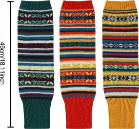 img 1 attached to Zmart Leg Warmers For Women Leg Warmers For Girls, Knit Leg Warmers, Winter Warm Leg Warmer Socks Boho Socks 3 Pairs