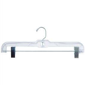 img 4 attached to 100 Pack Of Clear Plastic Skirt/Pant Hangers - NAHANCO 600RC With Short Metal Swivel Hooks And Pinch Clips, Heavy Duty, 14 Inches