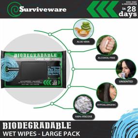 img 4 attached to Biodegradable Wet Wipes For Post Workout, Camping & More | 32 Count By Surviveware