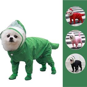 img 4 attached to 🐶 SEIS Small Dog Raincoat: Hooded Pet Rain Wear with Rain Boots - Waterproof Teddy Poncho for Light Breathable Protection - Adjustable Pet Mackintosh Outfit