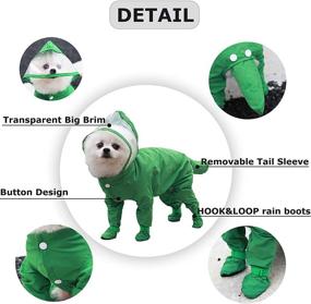 img 3 attached to 🐶 SEIS Small Dog Raincoat: Hooded Pet Rain Wear with Rain Boots - Waterproof Teddy Poncho for Light Breathable Protection - Adjustable Pet Mackintosh Outfit