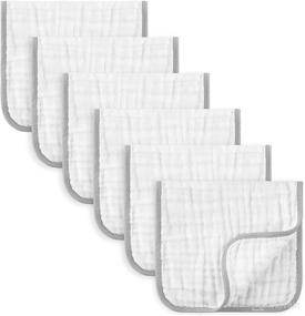 img 4 attached to 👶 6-Pack Unisex Baby Muslin Burp Cloths Set - Essential Burping Clothes for Newborn Boys and Girls