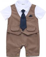 👶 рубашка-жилетка с галстуком и смокингом для младенца мальчика hmd: стильный комбинезон для вашего малыша логотип