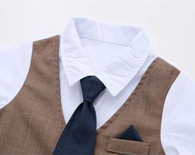 img 2 attached to 👶 Рубашка-жилетка с галстуком и смокингом для младенца мальчика HMD: Стильный комбинезон для вашего малыша