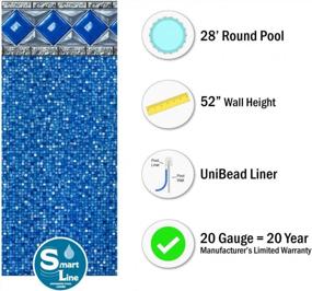 img 2 attached to Upgrade Your Above-Ground Pool With Smartline Crystal Tile Liner - 28Ft, Strong & Durable 20 Gauge Vinyl For Steel-Sided Pools