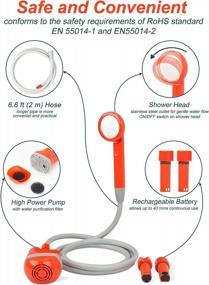 img 3 attached to Experience Ultimate Outdoor Hygiene: Electric Rechargeable Portable Camping Shower With 1 Year Warranty