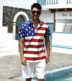 img 3 attached to Stay Cool In Style With Fanient Men'S 3D Print Hawaiian Shirt - Perfect For Summer!