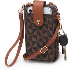 img 4 attached to XB Leopard Leather Crossbody Wristlet Handbags and Wallets for Women