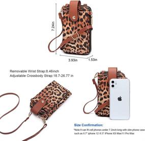 img 1 attached to XB Leopard Leather Crossbody Wristlet Handbags and Wallets for Women