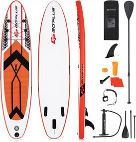 img 4 attached to Goplus 10.5FT Inflatable Stand Up Paddle Board 6" Thick SUP Cruiser With Free Premium SUP Accessories, Backpack, Adjustable Paddle And Hand Pump, For Youth & Adult