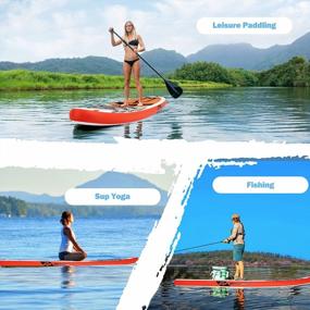 img 3 attached to Goplus 10.5FT Inflatable Stand Up Paddle Board 6" Thick SUP Cruiser With Free Premium SUP Accessories, Backpack, Adjustable Paddle And Hand Pump, For Youth & Adult
