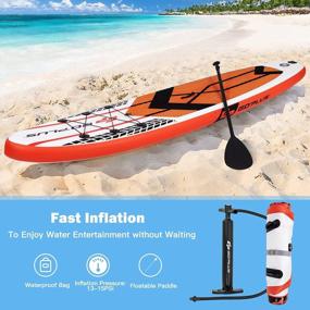 img 2 attached to Goplus 10.5FT Inflatable Stand Up Paddle Board 6" Thick SUP Cruiser With Free Premium SUP Accessories, Backpack, Adjustable Paddle And Hand Pump, For Youth & Adult
