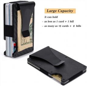 img 1 attached to Minimalist Aluminum Wallet, Slim Money Clip Metal Wallet RFID Front Pocket Wallet
