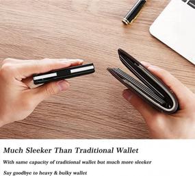 img 3 attached to Minimalist Aluminum Wallet, Slim Money Clip Metal Wallet RFID Front Pocket Wallet