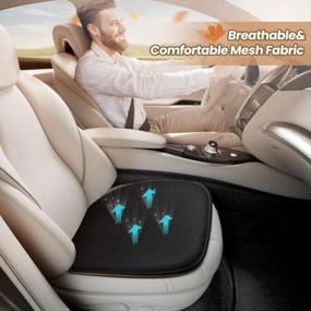 img 3 attached to Tsumbay Breathable Car Seat Cushion With Memory Foam For Home/Office/Car Use - Non-Slip And Comfortable, Universal Fit Mesh Fabric Seat Pad With Anti-Slip Bottom - 1Pcs