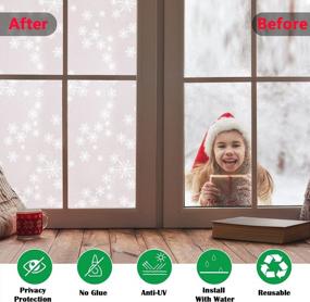 img 3 attached to Transform Your Windows Into A Winter Wonderland With Niviy Privacy Window Film – Snowflake Decorations, Heat Control And No Adhesive Needed!