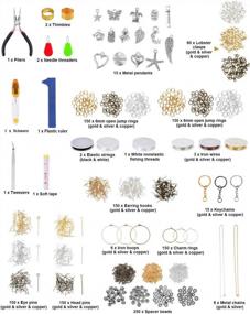 img 3 attached to 💎 PP OPOUNT 2177 Pieces Natural Gemstone Irregular Crystal Chips Stone Beads Kit with Elastic Strings, Fishing Threads, Wires, Spacer Beads, Pendants & More for DIY Jewelry Making