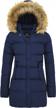 farvalue women's winter coat: thicken puffer jacket with removable fur hood, warm & cozy logo