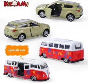 img 2 attached to KIDAMI Die-Cast Metal Toy Car Set Of 5, Openable Doors, Pull Back Ambulance Cars For Kids Gift Pack (Official Car Ⅱ)
