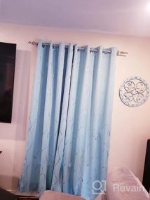 img 8 attached to Deconovo Pink Curtains For Kids Room - Silver Wave Foil Printed Blackout Thermal Insulated Window Drapes