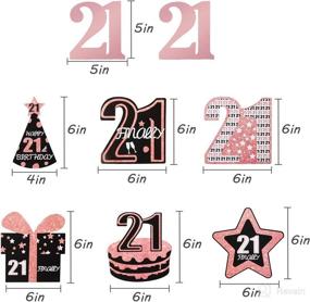 img 2 attached to 🌹 Rose Gold Foil 21 Hanging Swirls - Finally 21 Birthday Hat Cake Gift Star Decorations - 21st Birthday Decorations for Her - 8Pcs - 21 Year Old Party Supplies