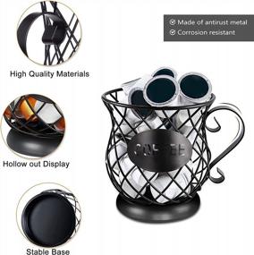 img 1 attached to Large-Capacity K Cup Coffee Pod Storage Rack For Kitchen Countertop, Organizer Holder For Coffee Capsules - MDHAND (Black, L)