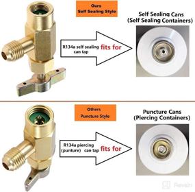 img 2 attached to 🥶 R134A Self-Sealing Can Tap Valve Refrigerant Dispenser Tool Kit with Tank Adapter, Core Remover, and Charging Hose for Air Conditioner Manifold Freon Recharge