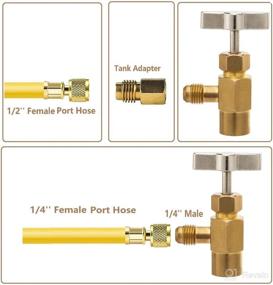 img 1 attached to 🥶 R134A Self-Sealing Can Tap Valve Refrigerant Dispenser Tool Kit with Tank Adapter, Core Remover, and Charging Hose for Air Conditioner Manifold Freon Recharge