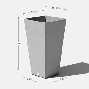 img 3 attached to Расширьте свое пространство с помощью конической сеялки Veradek V-Resin для внутреннего и наружного применения в наборе из 2 шт. (30 дюймов, серый)