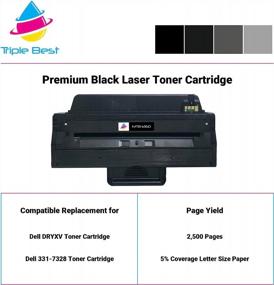 img 1 attached to 🖨️ High-Quality Triple Best Compatible Black Toner for Dell B1260 B1265 B1265dfw B1260dn B1260dnf B1265dnf DRYXV (2,500 Page Yield)