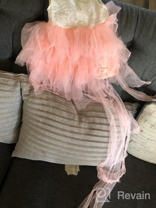 img 1 attached to NNJXD Girl's Lace Back 👗 Tutu Tulle Flower Girls Princess Party Dress review by Keith Martin