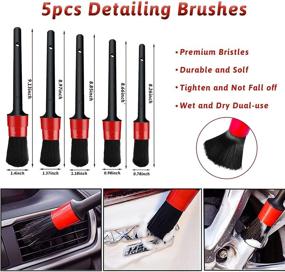 img 3 attached to Complete Car Detailing Brush Set with Drill Brush, Sponge Pads, and Wash Kit - Clean Wheels, Engine, Leather, Air Vents, Emblems - PYBBO 21Pcs