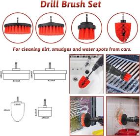 img 1 attached to Complete Car Detailing Brush Set with Drill Brush, Sponge Pads, and Wash Kit - Clean Wheels, Engine, Leather, Air Vents, Emblems - PYBBO 21Pcs