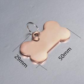 img 1 attached to Valyria Stainless Steel Custom Engraved Rose Gold Bone Pet ID Tags For Large Dogs 29Mmx50Mm(1 1/8" X 1")