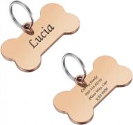 valyria stainless steel custom engraved rose gold bone pet id tags for large dogs 29mmx50mm(1 1/8" x 1") логотип
