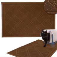 🐾 downtown pet supply - kitty litter mat - efficient cat litter trapper - convenient cat supplies - cushioned, non-slip mat for litter box - waterproof cat mat for all litter types - brown - small - 15.5 in x 23 in logo