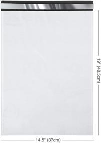 img 1 attached to 100 шт. белые полиэтиленовые пакеты для оптовых отправлений - 14,5x19 дюймов, нестандартная сумка для одежды, конвертов, безопасных и защищенных - многоцелевые конверты повышенной прочности
