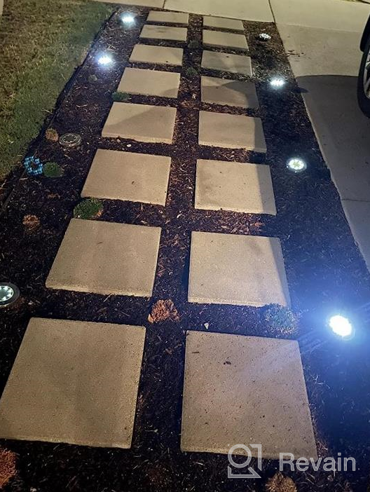 img 1 attached to 8 Pack Warm White Solar Ground Lights - Waterproof Outdoor Garden Landscape Lighting For Yard Walkway Patio Lawn Driveway Decoration review by Anthony Cano