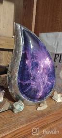 img 5 attached to Large Engraved Aluminum Urns For Adult Male & Female, Display Burial Or Columbarium Niche Funeral Cremation Urns For Human Ashes, Purple Starry Sky Teardrop Decorative Urns