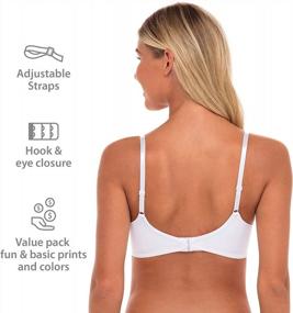 img 2 attached to Women'S 4-Pack Soft Foam Wireless T-Shirt Bra, Flexible No Wire Padded Support
