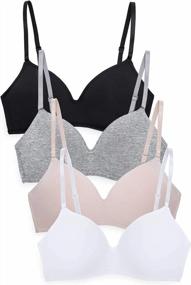 img 1 attached to Women'S 4-Pack Soft Foam Wireless T-Shirt Bra, Flexible No Wire Padded Support